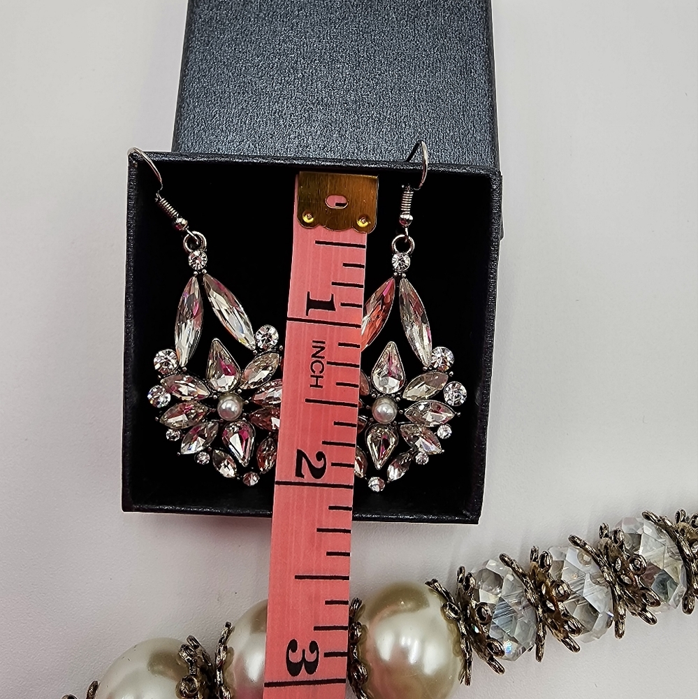 Custom Design Elegant Sparkle Statement Necklace + Earrings, NWOT - Picture 15 of 17